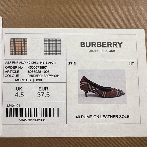 Burberry Vintage Check Point-Toe Pumps - Picture 6 of 6